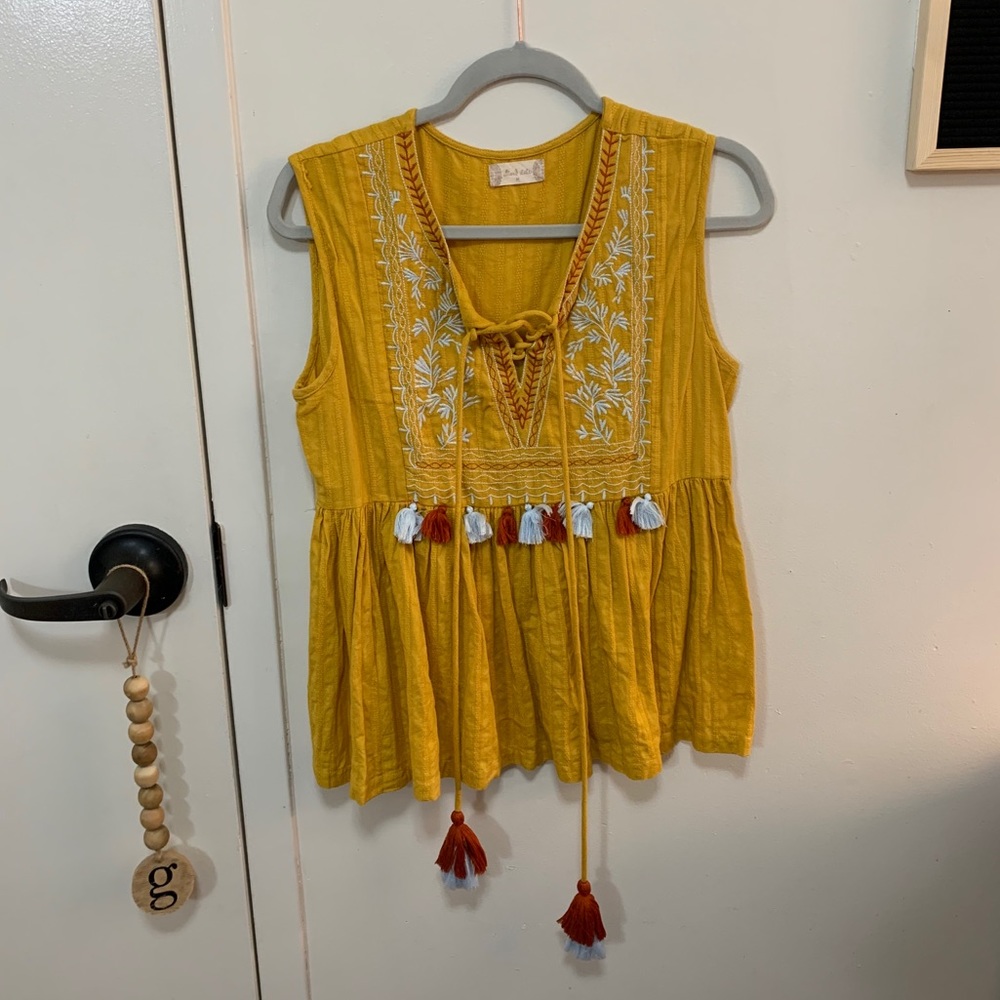 Altar’d State Sleeveless Peasant Blouse